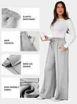 Q - RIOUS Women's Wide Leg Drawstring Relaxed Fit Trouser - Image 3