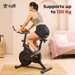 Fitkit by Cult FK7002 Spin Bike with 6Kg Flywheel, Brake Pad Resistance for Fitness at Home Workouts|LCD Screen|Max Weight Capacity: 120 kg (Black) - Image 2