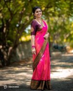 Jogal Women's Trendy Banarasi Kanjivaram Art Silk Saree, Zari Border with Blouse Piece Bridal Sari - Image 3