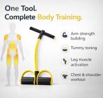 RELAYWARE'S Rubber Pull Reducer Training Bands 4 Tubes Body Trimmer Pedal Exerciser Yoga Crossfit Exercise, Arm Exercise, Tummy Body Building Training Men and Womens (Multicolour) - Image 6