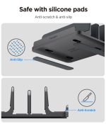 Spigen Vertical Laptop Stand with 4 Slots, Adjustable Aluminium Desk Organizer Compatible with MacBook up to 16" and All Laptops - Space Gray - Image 3
