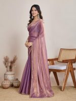 LOROFY Women's Two Tone Fendy Chiffon Saree - Image 4