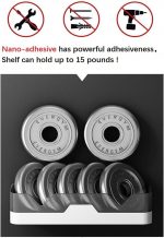 REWOP Self Adhesive Storage Rack, Wall Mounted Plastic Shelf Organizer for Bathroom Accessories and Hardware - Image 4