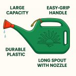 BENAVJI Watering Can Plastic Green Water Can with Sprayer for Plants Garden Indoor Outdoor Watering Shower Can Sprinkler for Plants Watering Hand Bottles for Garden Water Spray Can (Green, 5 Liter) - Image 7
