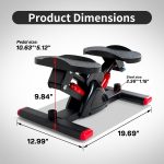 Mini Stair Stepper for Exercise with Resistance Bands | Hydraulic Steppers for Home Workout | Cardio Fitness Equipment for Weight Loss, Legs, Arms & Core Training | with LCD Monitor (Red) - Image 2