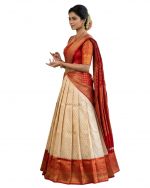 ZITON Women Indian Traditional Kanjivaram Silk Pure Zari Weaving Lehenga Choli and Work Dupatta With Blouse
