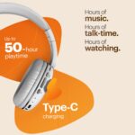 Noise Two Wireless On Ear Headphones with 50 Hours Playtime, Low Latency(up to 45ms), 4 Play Modes, Dual Pairing, BT v5.3 (Calm White) - Image 3