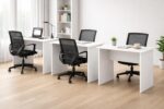 Combo of 3 Engineered Wood Ergonomic 75cm Height Prime Desk | Office Table for 6-8 Employees, Laptop Desk, Gaming Setup, Hostel, Reception, Bank, Counter Table | Easy DIY Assembly- White