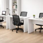 Combo of 3 Engineered Wood Ergonomic 75cm Height Prime Desk | Office Table for 6-8 Employees, Laptop Desk, Gaming Setup, Hostel, Reception, Bank, Counter Table | Easy DIY Assembly- White
