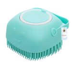 Foodie Puppies Dog Bath Brush Body Scrubber Shampoo Dispenser Tick Remover - (Silicone Dispenser Brush) for Shower Bathing and Shedding Soft Silicone Brushes for Pet Puppy Dogs Cat Rabbit Horse
