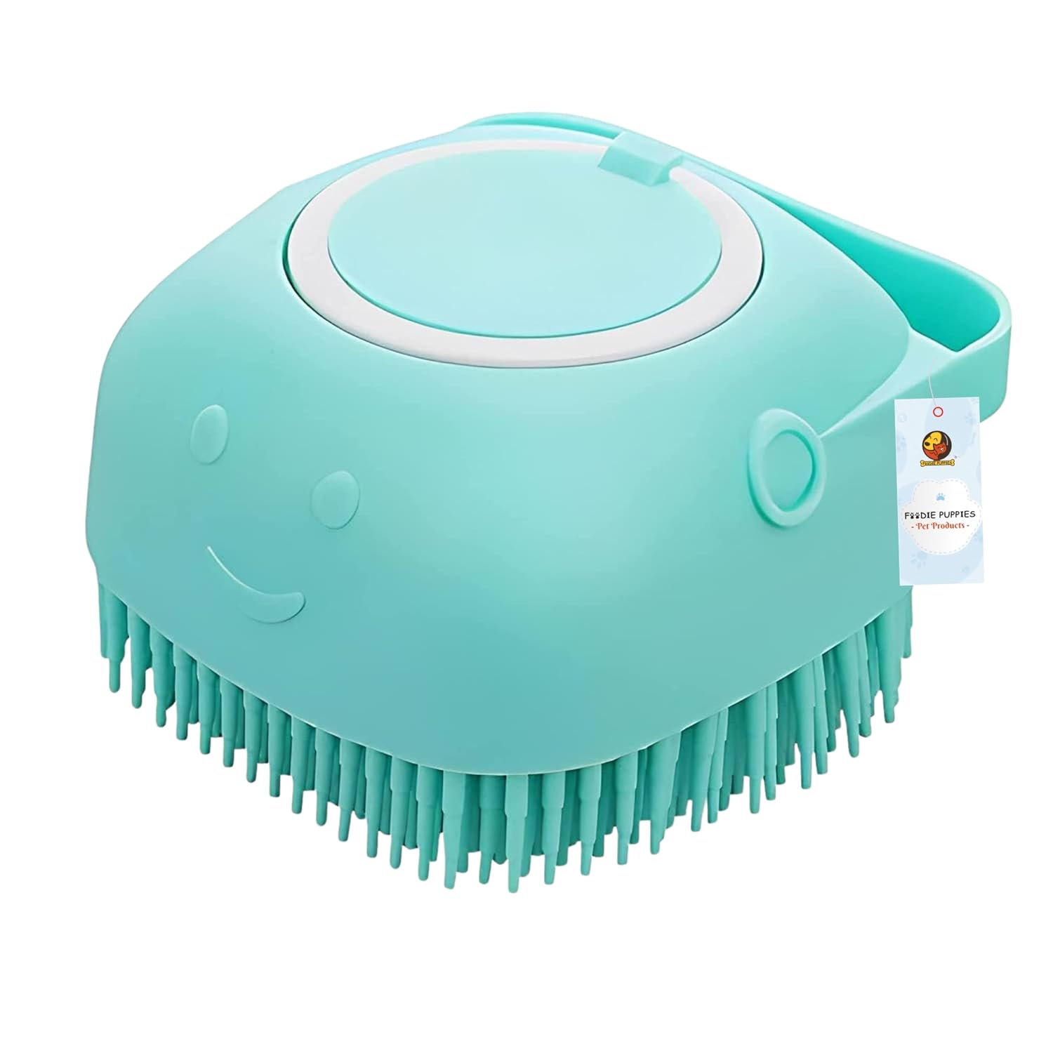 61f3dfO3naL._SL1500_.jpg Foodie Puppies Dog Bath Brush Body Scrubber Shampoo Dispenser Tick Remover - (Silicone Dispenser Brush) for Shower Bathing and Shedding Soft Silicone Brushes for Pet Puppy Dogs Cat Rabbit Horse - Image 1