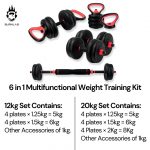Burnlab 6 in 1 multifunctional weight training kit - Dumbbells, Kettlebells, Barbells & Push up brackets in 1 | Adjustable Weights | Perfect for Full Body Workout for Men & Women - Image 3