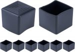 Big Commerce Square Rubber End Caps 25mm (1 Inch) – Pack of 4 | Rubber Chair Leg Caps for Square Pipes | Anti-Slip Furniture Leg Protectors & Floor Protection Covers - Image 3