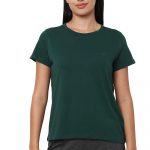Allen Solly Women’s Solid Round Neck T‑Shirt | Regular Fit | Soft Cotton | Everyday Casual Essential