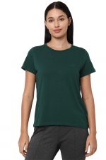 Allen Solly Women’s Solid Round Neck T‑Shirt | Regular Fit | Soft Cotton | Everyday Casual Essential