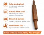 Wooden Chakla Belan Set for Roti Making – Sheesham Wood Rolling Pin with Board | Non-Slip Base | Handcrafted Traditional Kitchenware (Acacia Wood) - Image 6