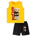 TS LAVI TAVI Baby Cotton Clothing Set | Sleeveless T-Shirt & Shorts Combo | Summer Wear for Boys & Girls | Soft Breathable Fabric | Multicolor Pack of 3 - Image 3