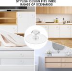 T ESSENTIALS 8 Pcs Self-Adhesive Crystal Acrylic Pull Knobs for Cabinet, Drawer, Wardrobe Hook Diamond Stickers Sticky Hook Decorative Furniture Handles for Kitchen, Bathroom, Dresser, Door (Clear) - Image 3
