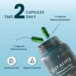 Gut Army Probiotics for Constipation & IBS | 100 Billion CFU, 11 Strains | Psyllium Husk (Isabgol) & Peppermint | Gas & Bloating Relief, Digestive Comfort, Bowel Regularity | Men & Women | 60 Capsules - Image 6