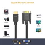 BLACK CROWN HDMI To VGA 6 Feet HDMI Cable, Uni-Directional HDMI Computer To VGA Monitor Cable (Male To Male) Compatible For Computer, Desktop, Laptop, PC, Monitor, Projector, HDTV. (1.8)(Black) - Image 9