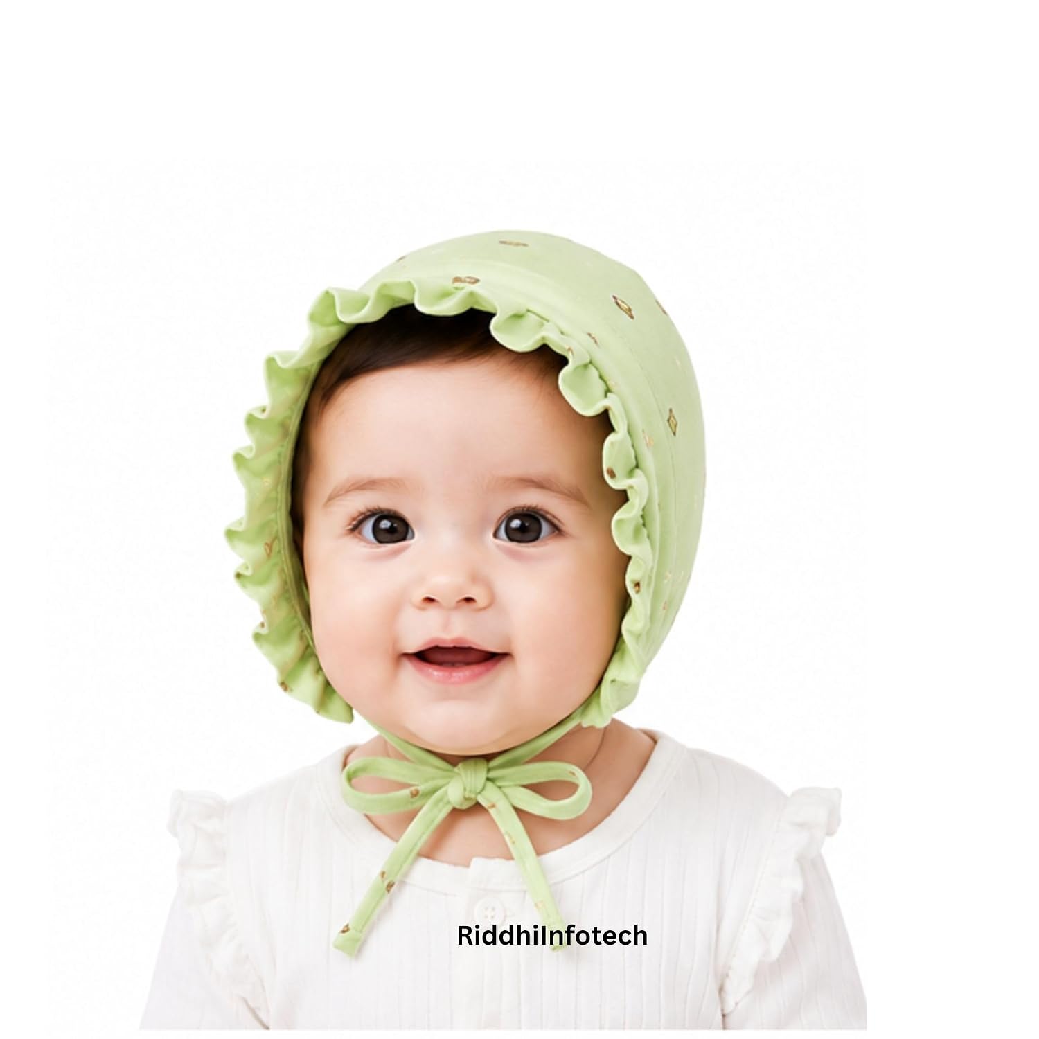 61gAtbuR-L._SL1500_.jpg RiddhiInfotech Adjustable Tie Knot Baby Cotton Cap for Newborn Boys & Girls | Soft Breathable Cotton Infant Head Cap | Skin-Friendly Baby Hat | Multicolour | 0-3, 3-6, 6-9 & 9-12 Months - Image 1