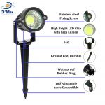 D'Mak Aluminium Body Outdoor LED 3 Watts and Spike Focus 'IP65 ' Water Resistant and Adjustable 180° Black Round Garden Lights for Garden, Parking Area, Malls, Patio, (Warm White) - Pack of 10 - Image 4