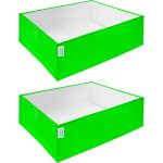 Anandi Green's Premium HDPE UV Protected 260 GSM Square Shaped Green Colour Plants Grow Bags Suitable for Terrace and Vegetable Gardening (Pack of 2, 24X18X9 INCH)