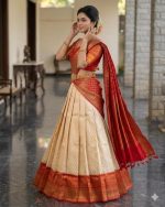ZITON Women Indian Traditional Kanjivaram Silk Pure Zari Weaving Lehenga Choli and Work Dupatta With Blouse - Image 5