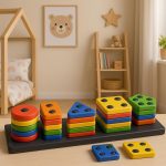 NIBAR® Baby Smart Activity Fun & Learning Blocks Geometrics, Educational & Learning Sorter Toys, Color Choose Stacking Game for Kids Baby, 1 2 3+ Year Activity Toys - Image 2