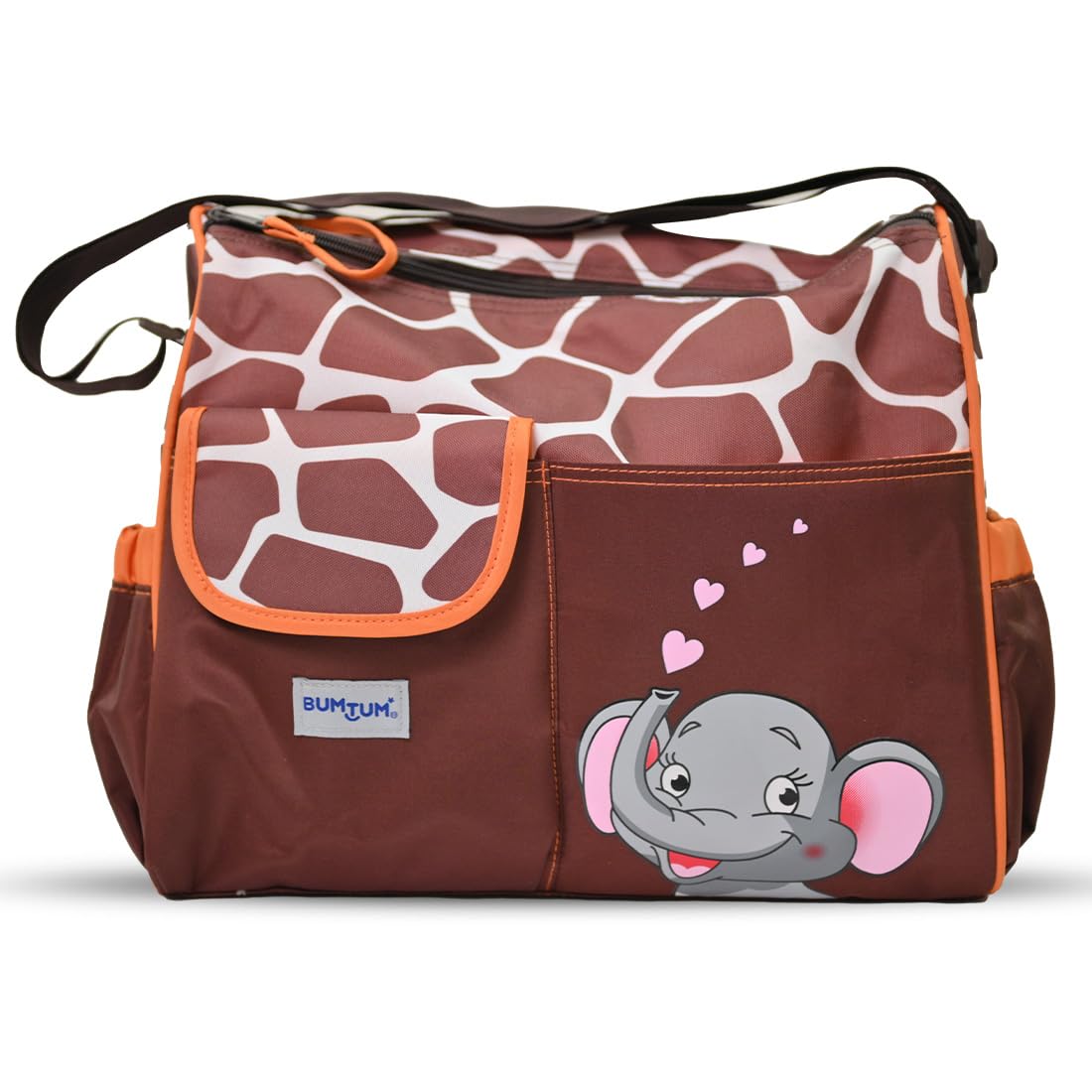 61gsk1a176L._SL1100_.jpg Bumtum Baby Diaper Bag For Mothers | Spacious Waterproof Backpack With Multiple Pockets To Easily Organise Baby Essentials, Various Sized Pockets (Elphie Orange) - Image 1
