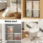 Food Storage Containers, 1L Capacity, BPA-Free Plastic, Clear Rectangular, Stackable with Snap-on Lids (6 Pcs, 1200Ml) - Image 6