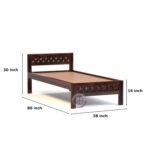 Sheesham Wood Bed Without Storage Solid Wooden King Size Cot Bed Furniture for Bedroom Living Room Home (Walnut Finish, Single King Size Bed) Size 6.5×3 - Image 2