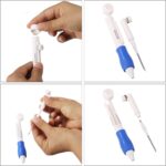 SHIVOM Punch Needle Kit for Beginners | Adjustable Embroidery Punch Pen with 3 Needle Sizes & 2 Threaders | DIY Embroidery, Sewing, Knitting & Rug Punch Tool (Felting Punch Needle Pen Blue) - Image 4