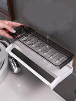 noviux Wall Mounted Bathroom Shelf with Drain Tray, Self Adhesive Storage Rack, Multipurpose Organizer for Kitchen Sink, Toilet Accessories, Soap Holder, Detachable Drip Tray - Image 3