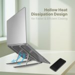 Laptop Stand Adjustable Foldable Metal Laptop Riser Portable Notebook Stand with Multi Angle Positions Desktop Laptop Holder Stand for Desk Use - Image 6