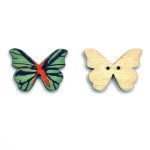 Wooden Butterfly Shape Buttons 2 Hole Sewing Buttons for Fashion/Replacement/Decorative/Jackets/Kurtis and Also Used DIY Art and Craft item (709 - Wooden CYAN BUTTERFLY Buttons 24 pcs) - Image 3