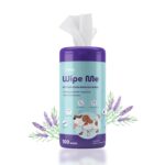 PupPee 100 Count Pet Wipes for Cleaning Eye Tear Stain | Anti-Bacterial Pet Wipes for Dogs & Cats | 100% Biodegradable | Cleansing, Deodorising & Grooming Wipes | Vitamin E & Olive Oil