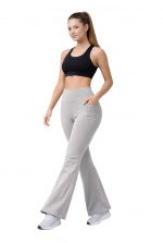 Women’s Flared Yoga Pants | High Waisted Bell Bottom Leggings with Side Pocket | Stretchable Polyester Blend Gym Trousers for Workout, Running & Lounge Wear