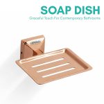 Soap Dish/Holder/Tray for Bathroom, Kitchen | Made with Stainless Steel | PVD Rose Gold Finish | Wall Mount Bathroom Accessories | Belly Series (Rose Gold) - Image 2