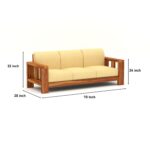 NATRAJ ART & CRAFT Sheesham Wooden 6 Seater Sofa Set for Living Room | Solid Wood Sofa | Rosewood Sofa Set for Home & Office | Lounge (Natural, 3+2+1 Seater) - Image 2