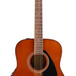 Yamaha FX280 Wood Brown Acoustic Guitar, Natural Brown Wood Finish, Classic Dreadnought Style with Black Pickguard, Musical Instrument for Beginners and Professionals Made In India