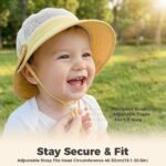 SNOWIE SOFT® Baby Sun Hat Summer Cap for Baby Girl 1-3 Years, Sun Protection Cap Bucket Hat with Chin Strap and Back Sun Shield Breathable Summer Protection Caps Visor Hats UV Caps for Beach Travel - Image 7