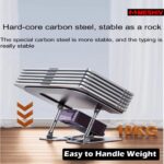 Adjustable Laptop Stand with Mobile Holder, Ergonomic Foldable Metal Laptop Riser Desk, Ventilated & Sturdy Compatible for 15.6 Inch Laptops, MacBook, HP, Dell, Acer, Lenovo, Notebook Stand - Image 4