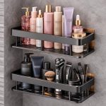 YEKDA Self-Adhesive Bathroom Storage Rack No-Drill Wall Mount Shampoo & Toiletries Holder Stand for Bathroom Wall Orgnizer (Drain Bathroom shlave) - Image 2