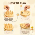 Toy Imagine Wooden Color Memory Chess Game for Kids Age 3+ | Wooden Memory Match Stick Chess Board Game | Brain Puzzle Toy for Boys, Girls & Adults | Montessori Learning & Family Game - Image 3