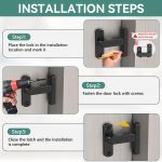 HASTHIP® Zinc Alloy Door Lock for Bedroom, Heavy Duty 180 °/90 ° Flip Latch with Hardware Installation, Rugged Metal Locking for Doors, Cabinets, Gates - Image 5