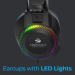 Zebronics Jet Premium Wired Gaming On Ear Headphone with LED Light for earcups, 40mm Neodymium Drivers, 2 Meter Braided Cable, Flexible mic, Suspension Headband, 3.5mm + USB Connector (Black + Blue) - Image 6