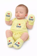 Cuteably Newborn Baby Jhabla, Cap, Mittens, Booties, Nappy Combo Set, Soft & Breathable Cotton, Unisex, 0-3 Months - Image 5