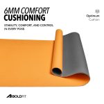 Boldfit Yoga Mat for Man & Woman, 6mm Anti-Slip Yoga Mat with Strap, 6x2 ft Extra Cushion Super Foam, Sweat-Resistant, Durable Workout & Exercise Mat for Men & Women (Home Gym & Yoga Use) - Image 3