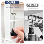 No Drill Hanging Under Desk Cable Management Tray, Space-Saving Rack, Sturdy Metal Wire Organizer Basket for Office and Home Standing Desk, 40x13x15cm (White) - Image 4